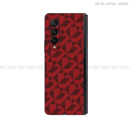 Dán Skin Galaxy Z Fold3 Vân Nordic Đỏ | UVPT02