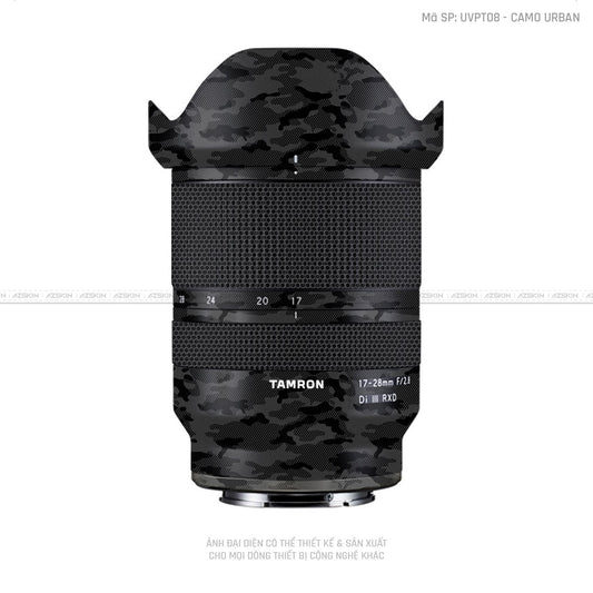 Dán Skin Ống Kính Tamron Vân Nổi Camo Urban Đen | UVPT08