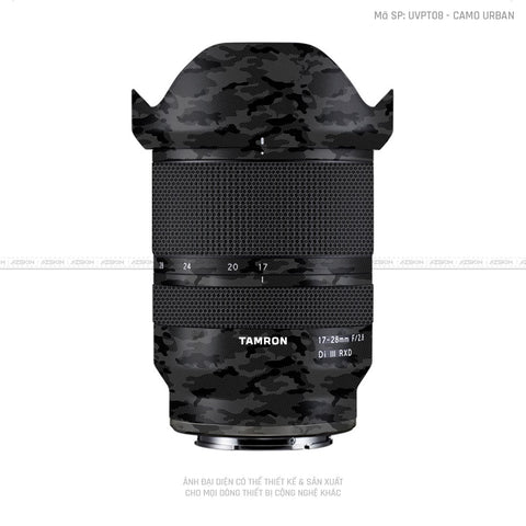 Dán Skin Ống Kính Tamron Vân Nổi Camo Urban Đen | UVPT08