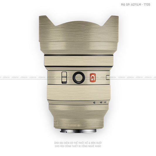 Skin Ống Kính Sony Vân Xước Titan Vàng Sampanh | AZFILM - TT05
