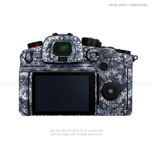 Dán Skin Máy Ảnh Lumix Vân Nổi Camo Digital Xanh | UVPT11
