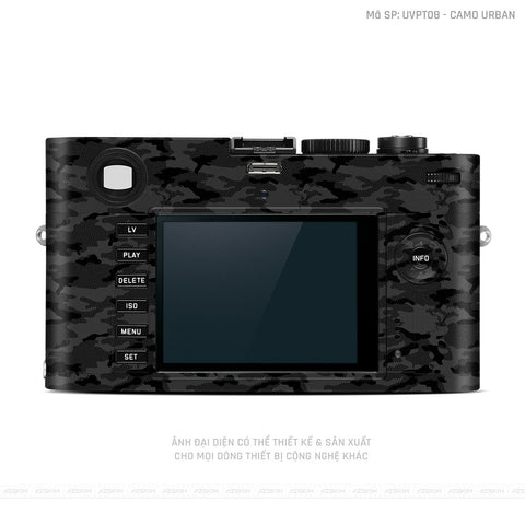 Dán Skin Máy Ảnh Leica Vân Nổi Camo Urban Đen | UVPT08