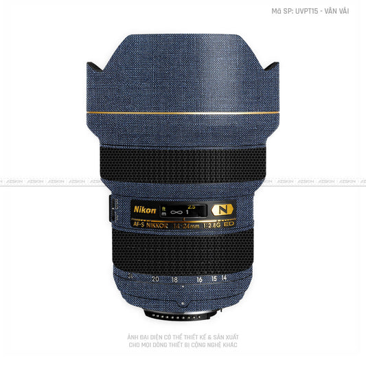 Dán Skin Ống Kính Nikon Vân Vải Xanh Bò | UVPT15