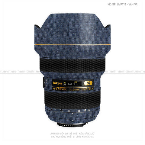 Dán Skin Ống Kính Nikon Vân Vải Xanh Bò | UVPT15