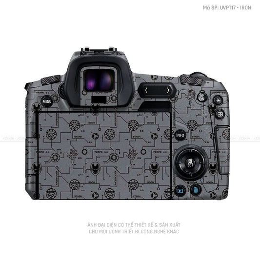 Dán Skin Máy Ảnh Canon Vân Nổi Pattern Ironman Xám | UVPT17