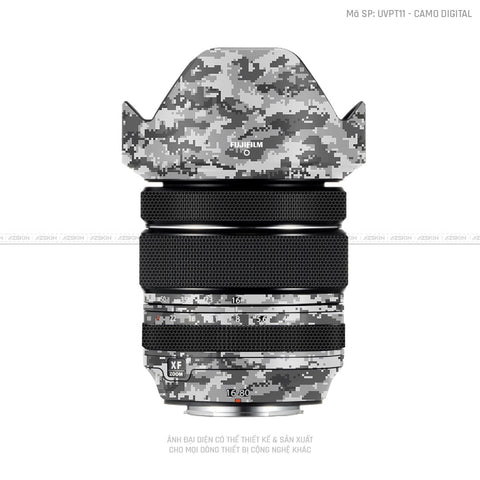 Dán Skin Ống Kính Fujifilm Vân Nổi Camo Digital Xám | UVPT11
