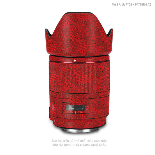 Dán Skin Ống Kính Máy Ảnh Vân Nổi Pattern AZ Đỏ | UVPT06