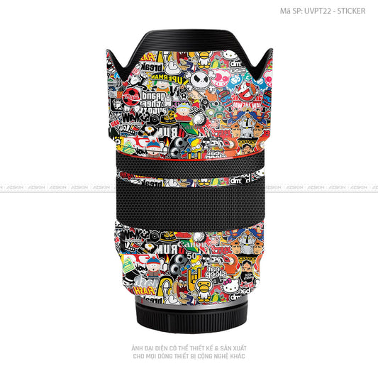 Dán Skin Ống Kính Canon Vân Nổi Sticker 01 | UVPT22