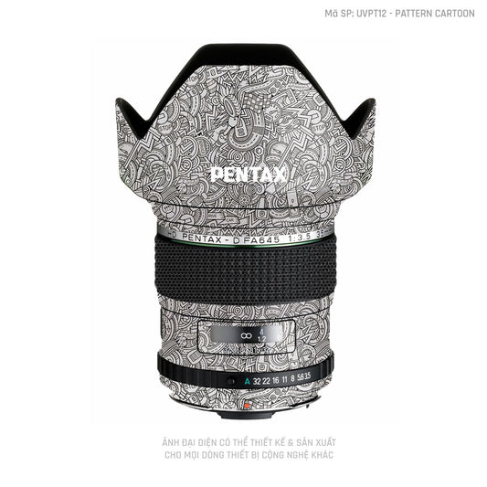 Dán Skin Ống Kính Pentax Pattern Cartoon Trắng | UVPT12