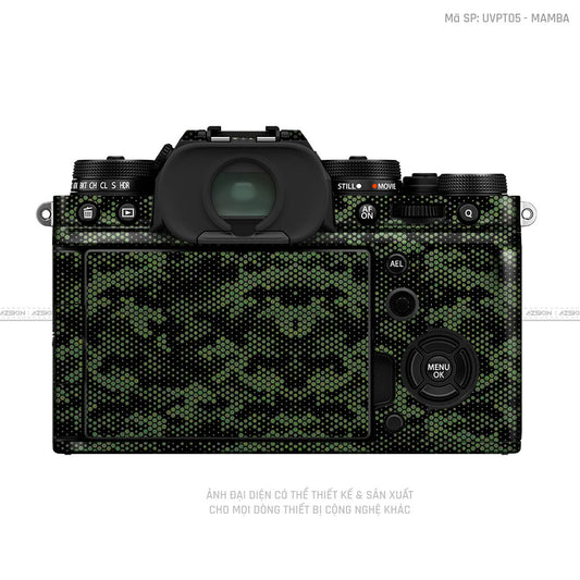 Dán Skin Máy Ảnh Fujifilm Vân Nổi Mamba Xanh Rêu | UVPT05