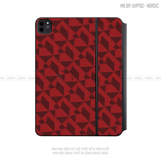 Dán Skin Magic Keyboard Vân Nordic Đỏ | UVPT02