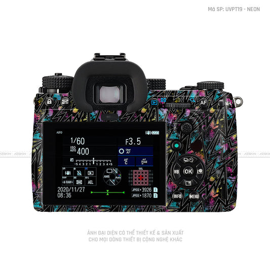 Dán Skin Máy Ảnh Pentax Vân Nổi Neon 01 | UVPT19