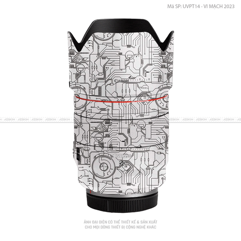 Dán Skin Ống Kính Canon Vân Nổi Vi Mạch 2023 Trắng Ngọc | UVPT14