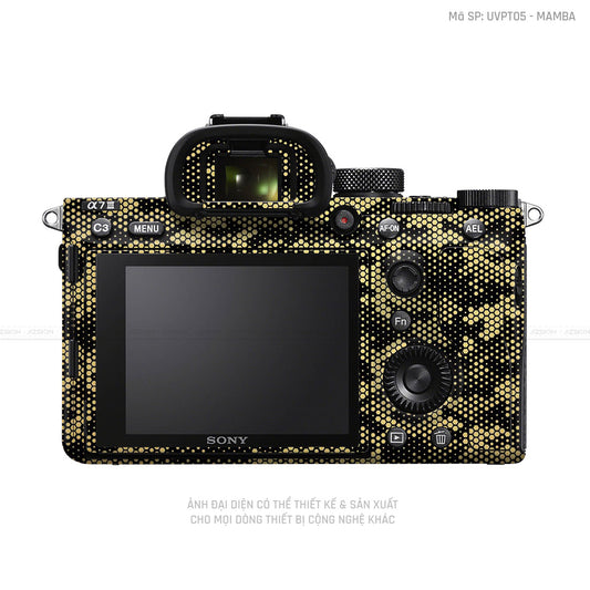 Dán Skin Máy Ảnh Sony Vân Mamba Vàng Đồng | UVPT05