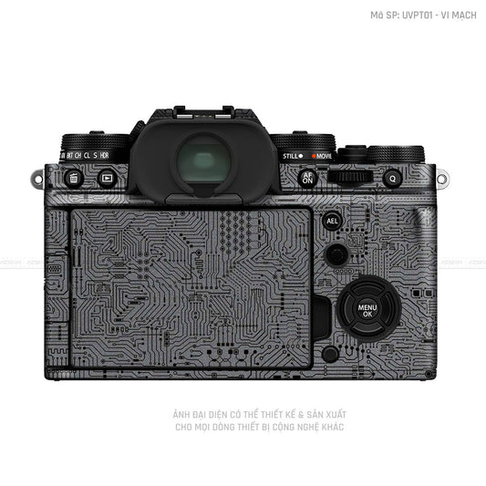 Dán Skin Máy Ảnh Fujifilm Vân Nổi Vi Mạch Xám | UVPT01