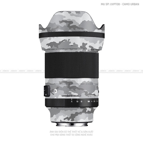 Dán Skin Ống Kính Sigma Vân Nổi Camo Urban Trắng | UVPT08