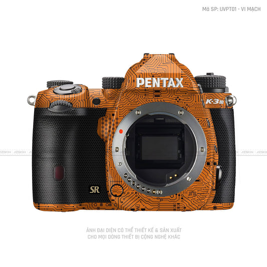 Dán Skin Máy Ảnh Pentax Vân Nổi Vi Mạch Cam | UVPT01 - VI MẠCH