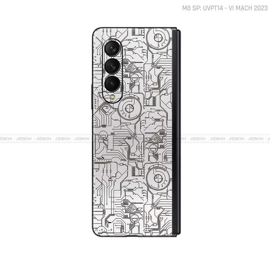 Dán Skin Galaxy Z Fold3 Vân Vi Mạch 2023 Trắng | UVPT14