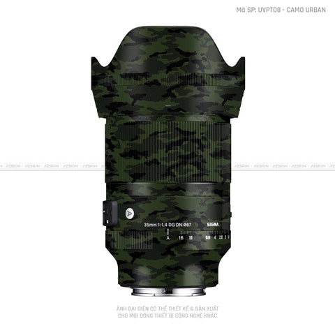 Dán Skin Ống Kính Sigma Vân Nổi Camo Urban Xanh | UVPT08