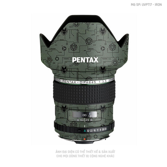 Dán Skin Ống Kính Pentax Vân IRonman Xanh | UVPT17