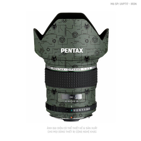 Dán Skin Ống Kính Pentax Vân IRonman Xanh | UVPT17