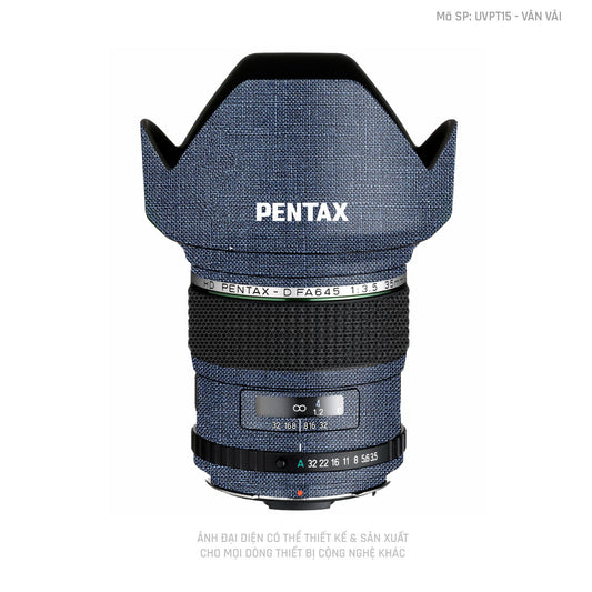 Dán Skin Ống Kính Pentax Vân Vải Xanh Bò | UVPT15
