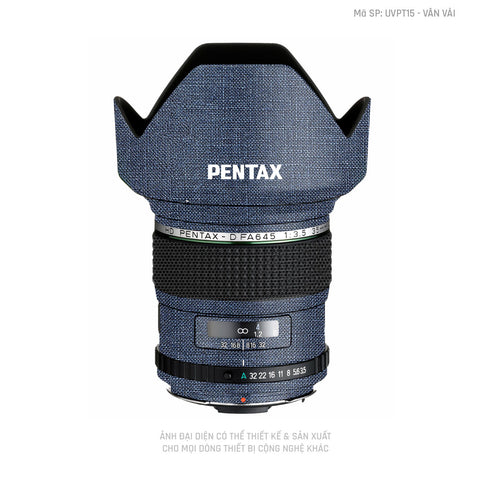 Dán Skin Ống Kính Pentax Vân Vải Xanh Bò | UVPT15