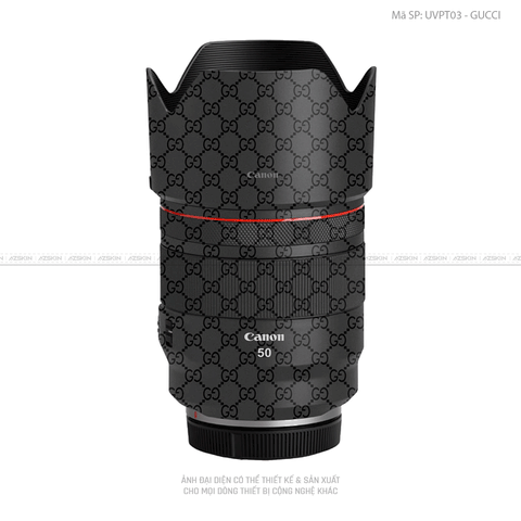 Dán Skin Ống Kính Canon Vân Nổi Pattern Gucci Đen | UVPT03