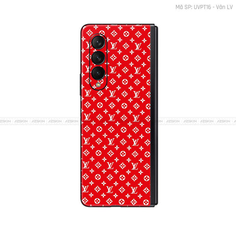 Dán Skin Galaxy Z Fold3 Vân LV Đỏ Trắng | UVPT16