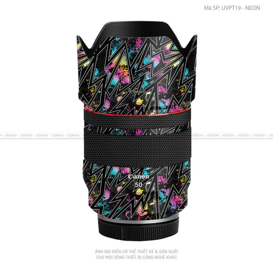 Dán Skin Ống Kính Canon Vân Nổi Neon 01 | UVPT19
