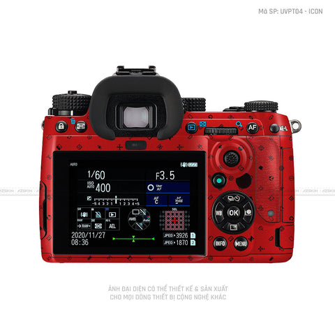Dán Skin Máy Ảnh Pentax Vân Nổi Pattern Icon Đỏ | UVPT04