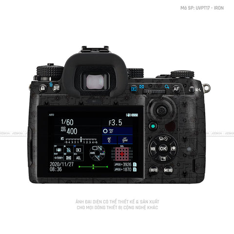 Dán Skin Máy Ảnh Pentax Vân Nổi Pattern Ironman Đen | UVPT17