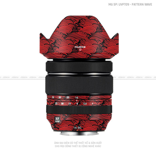 Dán Skin Ống Kính Fujifilm Vân Nổi Pattern Wave Đỏ | UVPT09