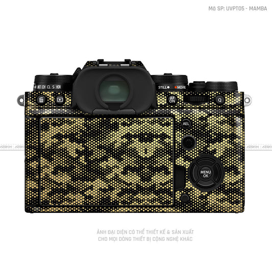Dán Skin Máy Ảnh Fujifilm Vân Nổi Mamba Vàng | UVPT05