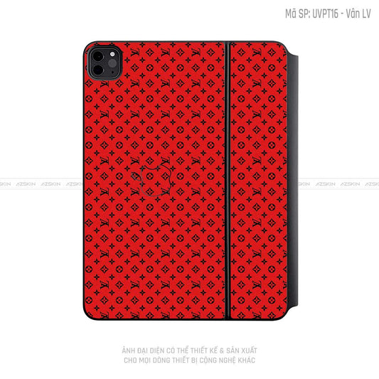 Dán Skin Magic Keyboard Vân Pattern LV Đỏ Đen | UVPT16