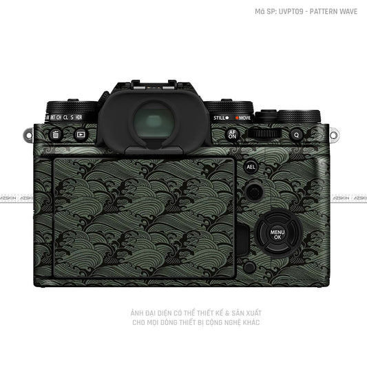 Dán Skin Máy Ảnh Fujifilm Vân Nổi Pattern Wave Xanh | UVPT09