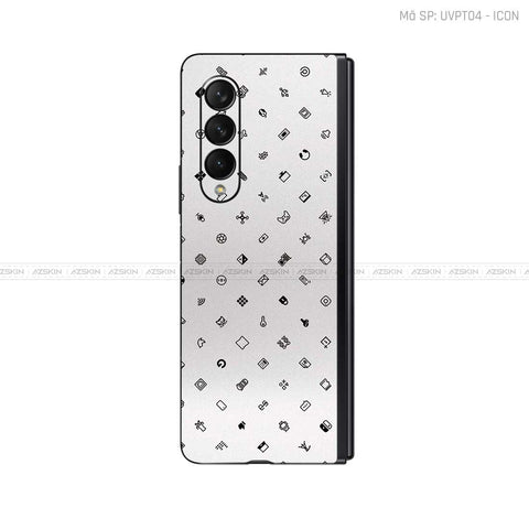Dán Skin Galaxy Z Fold3 Vân Nổi ICON Trắng | UVPT04