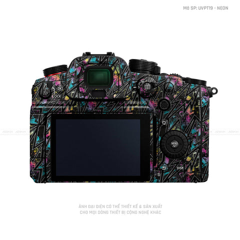 Dán Skin Máy Ảnh Lumix Vân Nổi Pattern Neon 01 | UVPT19