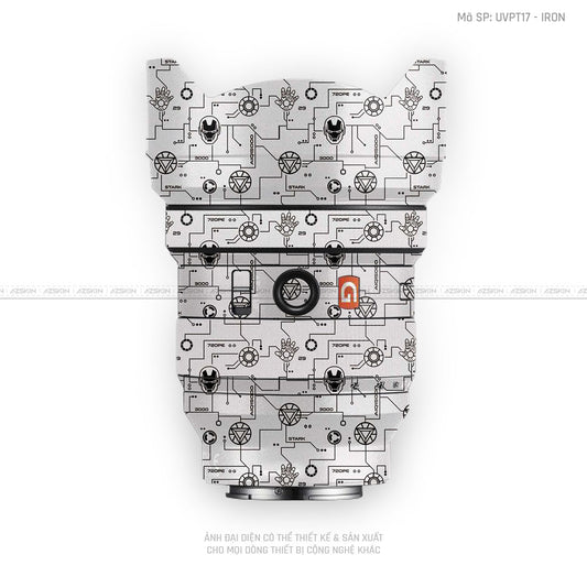 Dán Skin Ống Kính Sony Vân Nổi Pattern IRonman Trắng | UVPT17