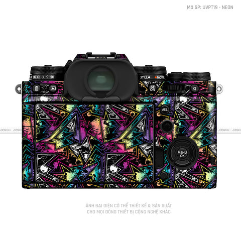 Dán Skin Máy Ảnh Fujifilm Vân Nổi Pattern Neon 04 | UVPT19