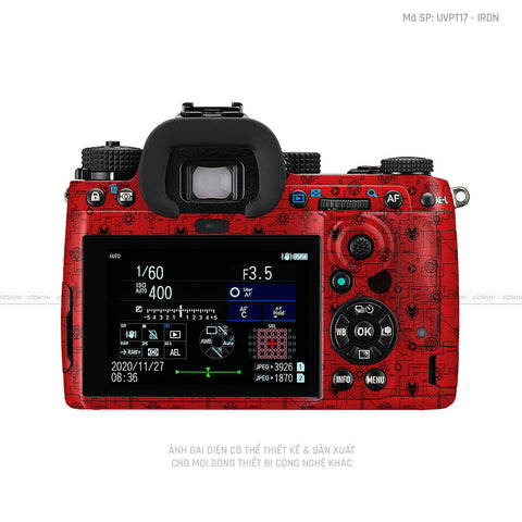 Dán Skin Máy Ảnh Pentax Vân Nổi Động Cơ Đỏ | UVPT18