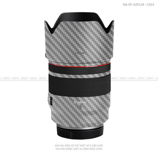 Dán Skin Ống Kính Canon Vân Nổi Carbon Xám | AZFILM - CA03