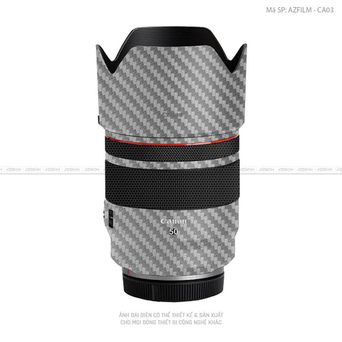 Dán Skin Ống Kính Canon Vân Nổi Carbon Xám | AZFILM - CA03