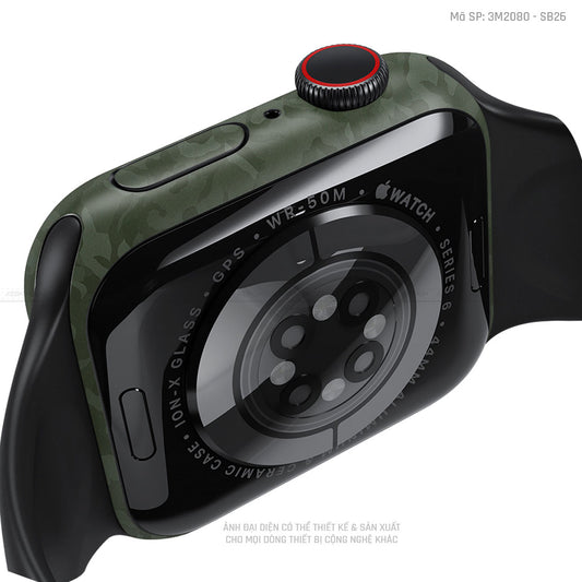 Dán Skin Apple Watch Vân Nổi Camo Green | 3M2080 - SB26