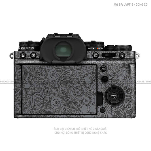 Dán Skin Máy Ảnh Fujifilm Vân Nổi Pattern Động Cơ Xám | UVPT18