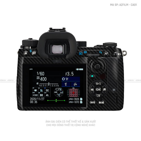 Dán Skin Máy Ảnh Pentax Vân Nổi Carbon Đen | AZFILM - CA01