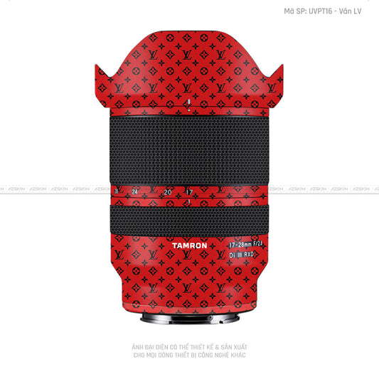 Dán Skin Ống Kính Tamron Vân Pattern LV Đỏ Đen | UVPT16