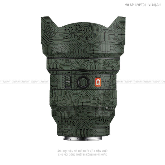 Dán Skin Ống Kính Sony Vân Nổi Pattern Vi Mạch Xanh | UVPT01