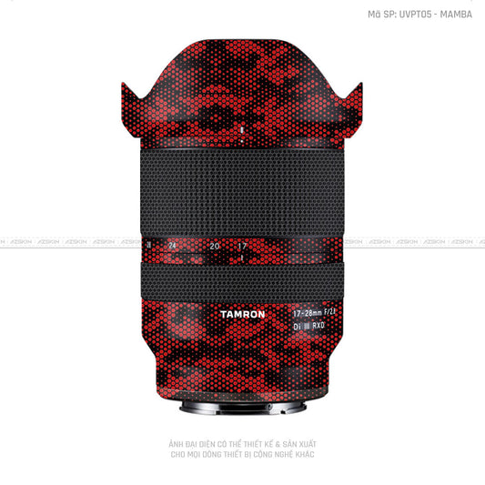 Dán Skin Ống Kính Tamron Vân Nổi Mamba Đỏ | UVPT05