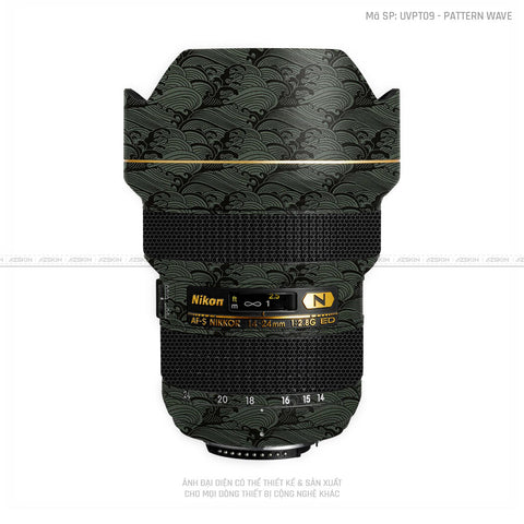 Dán Skin Ống Kính Nikon Vân Nổi Pattern Wave Xanh | UVPT09